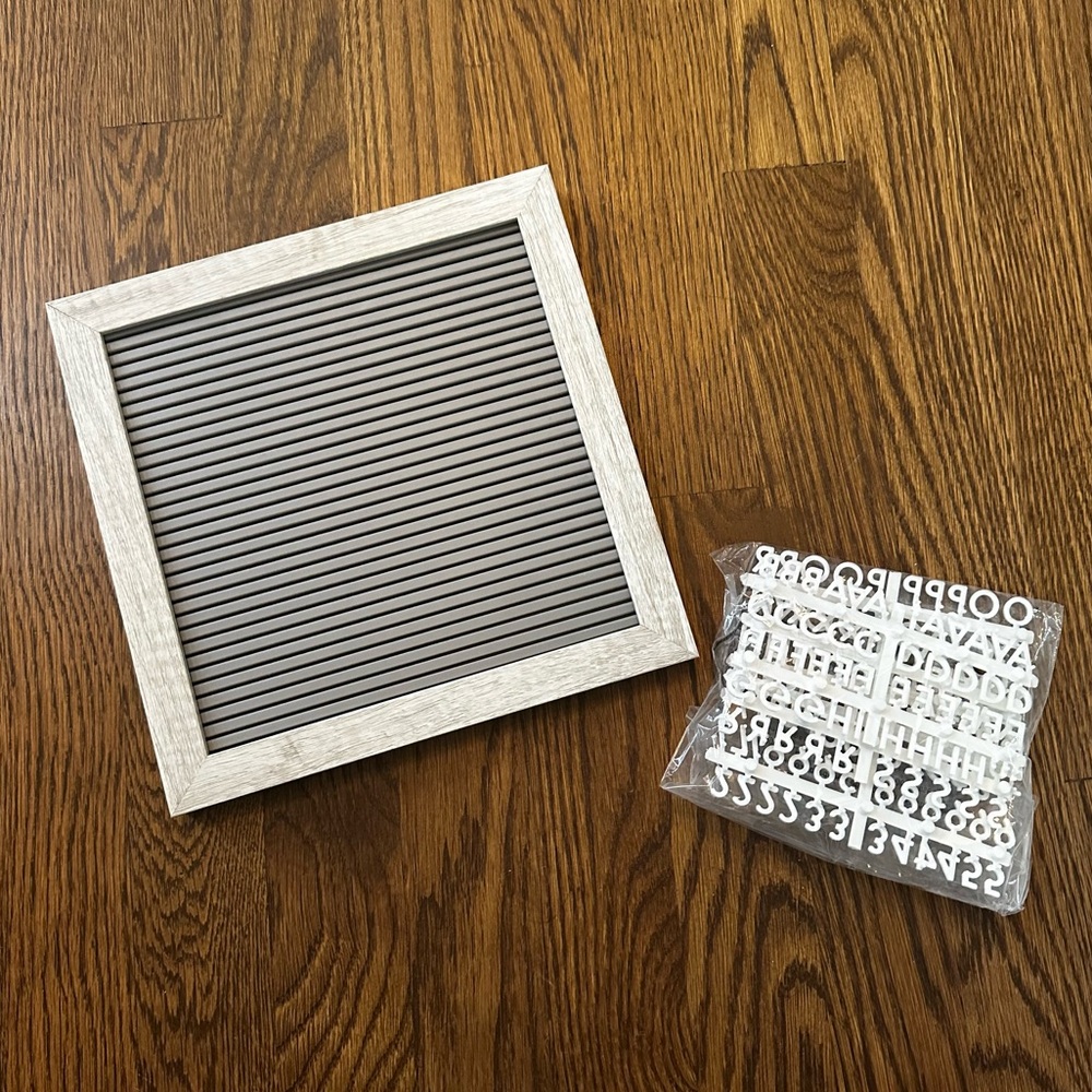 Gray Letter Board with White Letters (NWT)